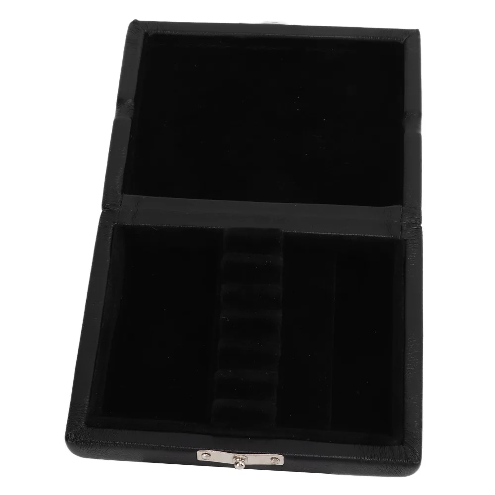Durable PU Leather+Wood Reed Storage Box 6 Slots Design Black Color Oboe Reed Box Musical Instrument Accessory For Oboe Players