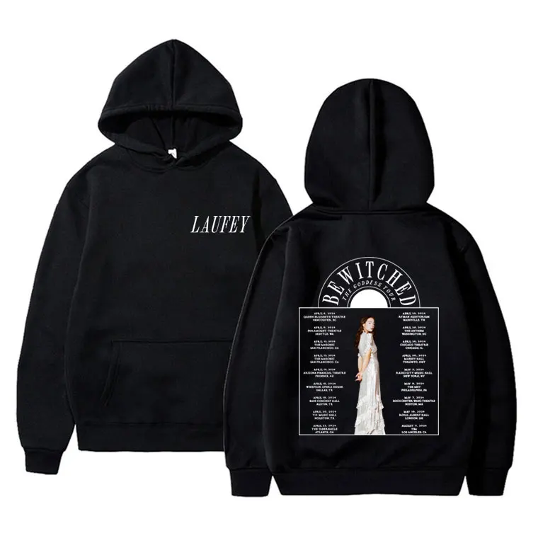 

Singer Laufey Bewitched The Goddess Tour Print Hoodie Men's Casual Fleece Cotton Pullover Men Women Fashion Oversized Hoodies