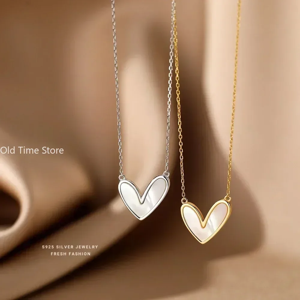 Minimalist Jewelry Pvd Gold Plated Stainless Steel Classic Shell Heart Shaped Shell Necklace for Women Party Wedding