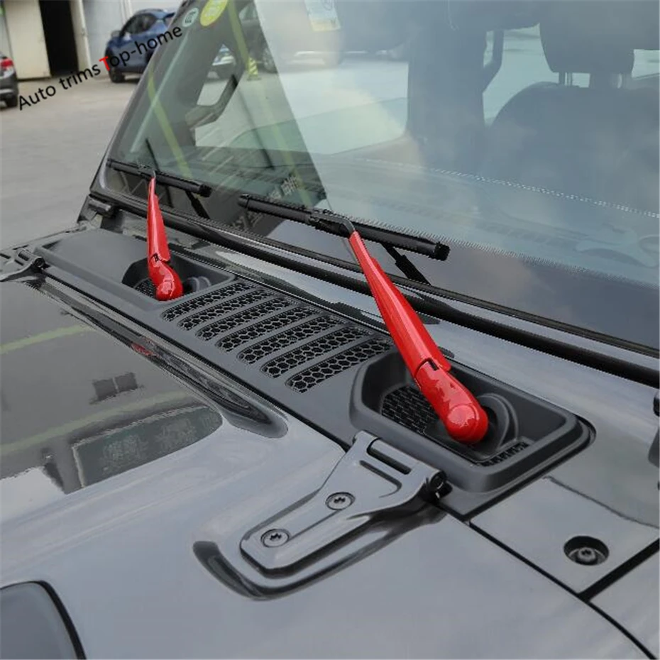 

ABS Front Window Windscreen Wiper Protector Decoration Frame Cover Trim Fit For Jeep Wrangler JL 2018 - 2022 Car Accessories