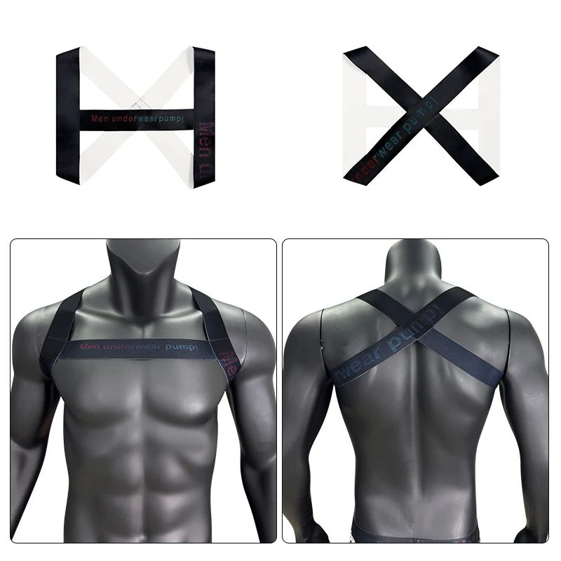Sports Fitness Elasticity Chest Strap European Style Sexy Bondage Muscle Show Big Chest Shaping Shoulder Straps for Fitness