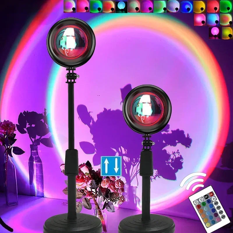 Ins zonsondergang projectorlamp regenboog sfeer nacht zonsondergang licht slaapkamer kamer decor decor achtergrond muur tafel live-stream lamp