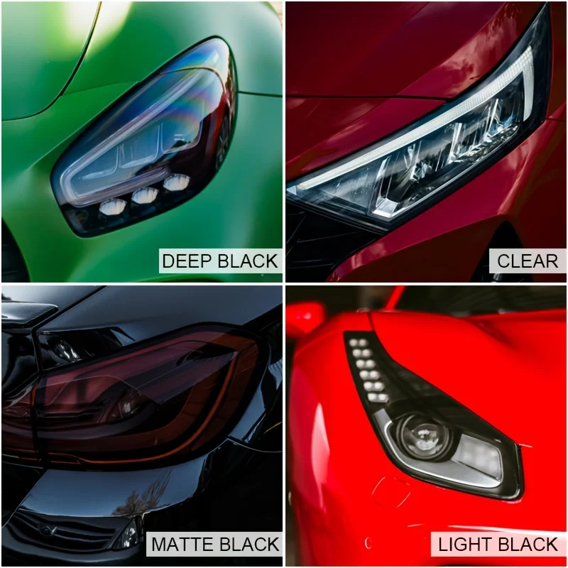 Headlight Taillight Film Roll Glossy Vinyl Waterproof Durable Anti Scratch UV Block for Car Motorcycle Auto