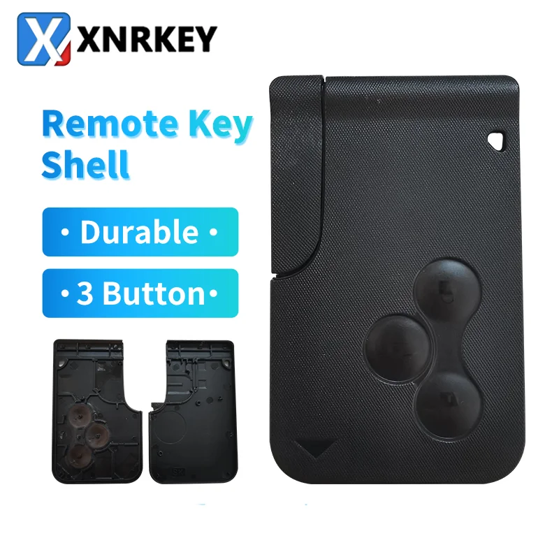 XNRKEY 3 Button Smart Card Remote Key Shell with Blade for Renault Megane Replacement Car Key Case Cover Without Logo