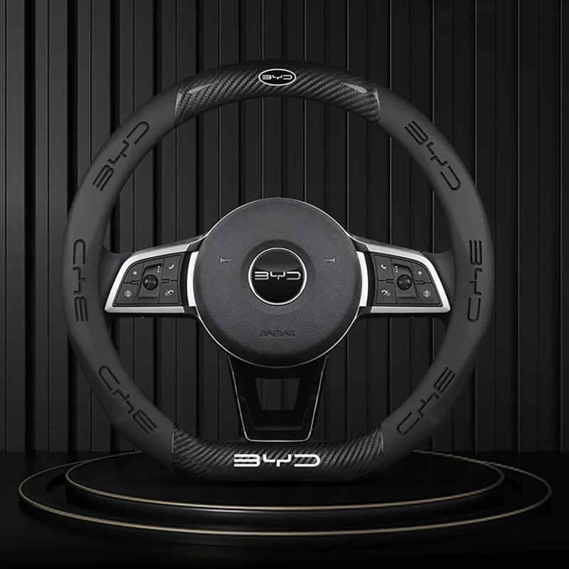 For BYD HAN ATTO3 High quality car steering wheel leather cover steering wheel protective cover automobile parts