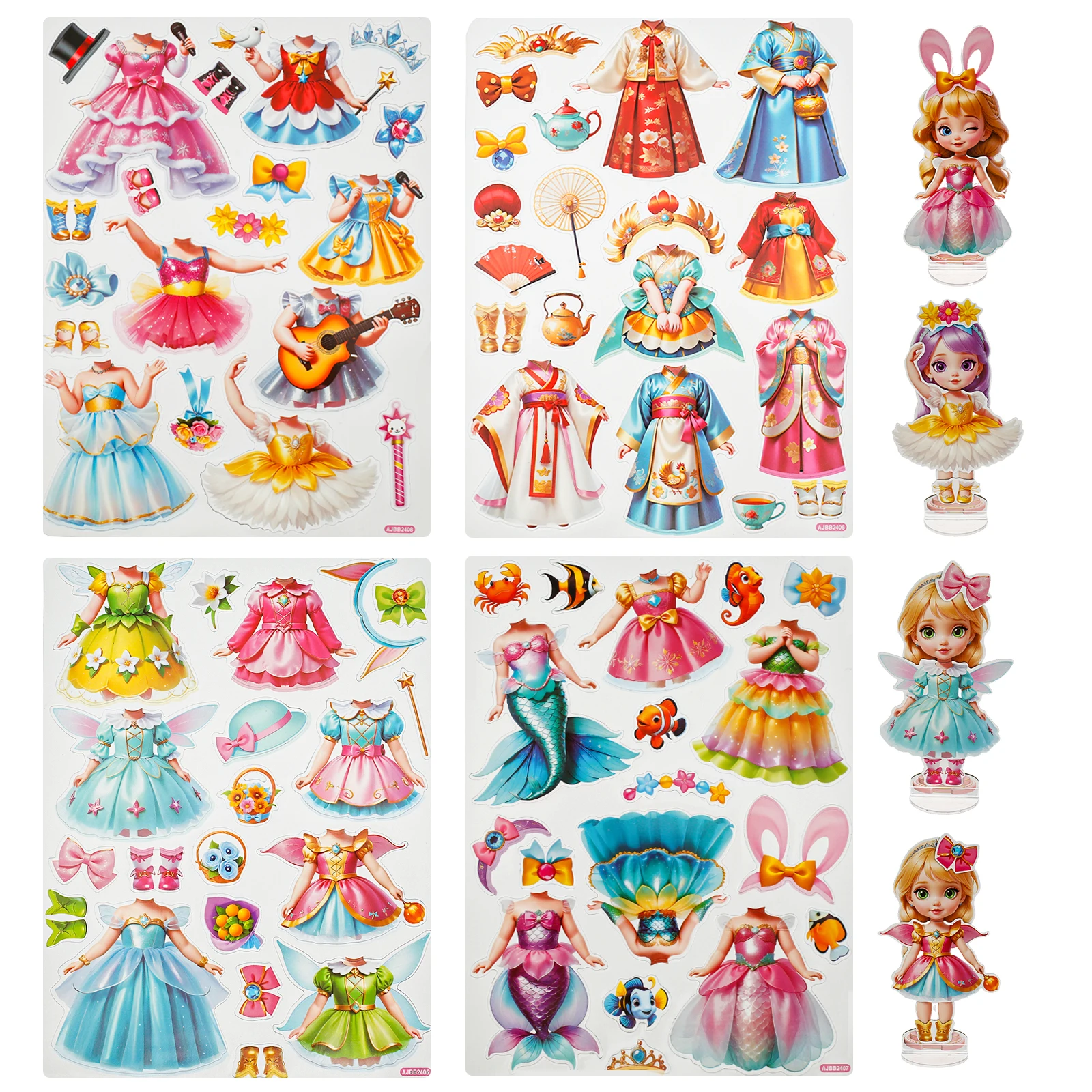 Magnetic Dress Up Dolls for Girls Ages 4-10 DIY Magnetic Paper Dolls Cute Paper Dress Up Dolls Exquisite Princess Dress Up Dolls