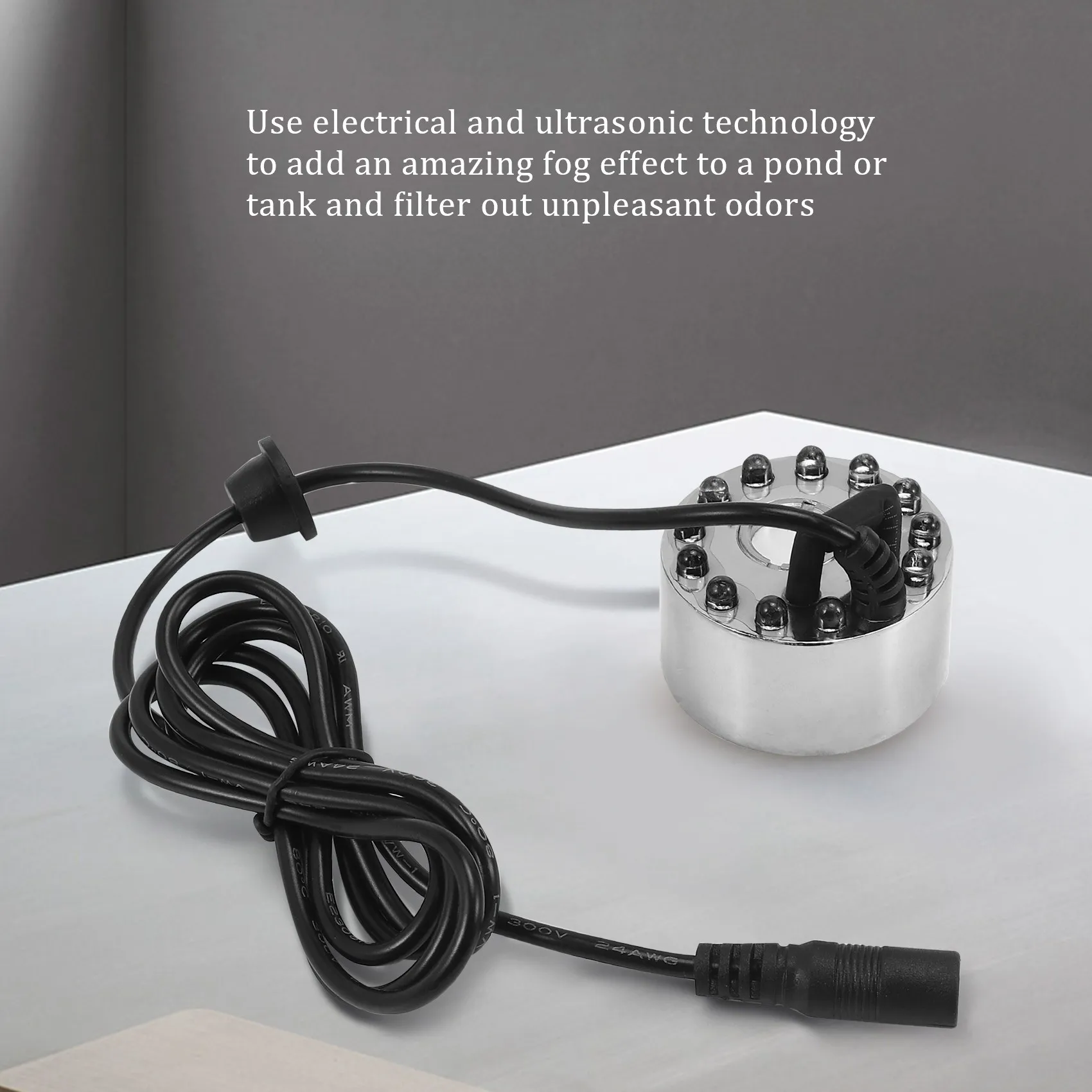 Ultrasonic Mist Maker Fogger Water Fountain Pond 12 LED