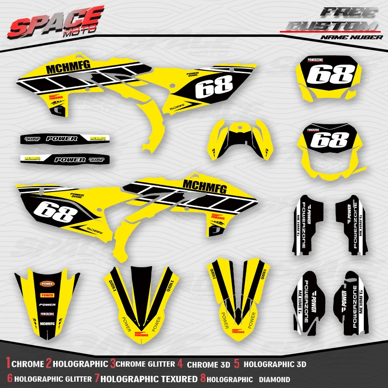 SPACE MOTO Custom Motorcycle Graphics Background Decals Stickers For YAMAHA 23-25YZF450 24-26YZF250