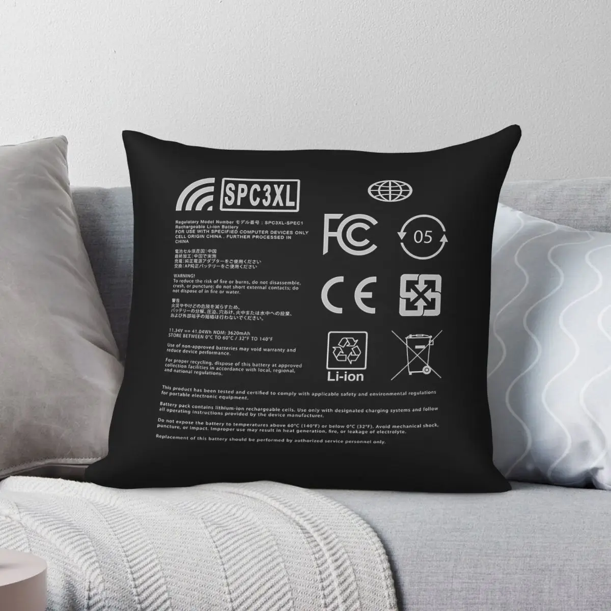 Spicy Pillow Lithium Ion Square Pillowcase Polyester Linen Velvet Pattern Zip Decorative Car Cushion Cover