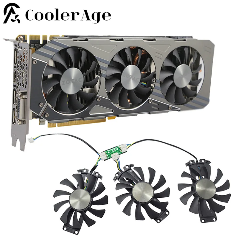 New 75MM GA81S2U GPU Video Card Cooler Fan Replacement For ZOTAC GeForce GTX 970 980 AMP Graphics Cards Cooling Fans