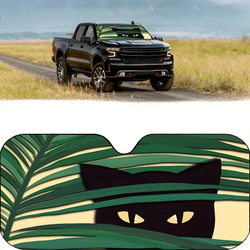 

Cartoon Cute Cat Sun Visor Reusable Aluminum Foil Windshield UV Protection Heat Insulation Cover Foldable Sun Visor Shade