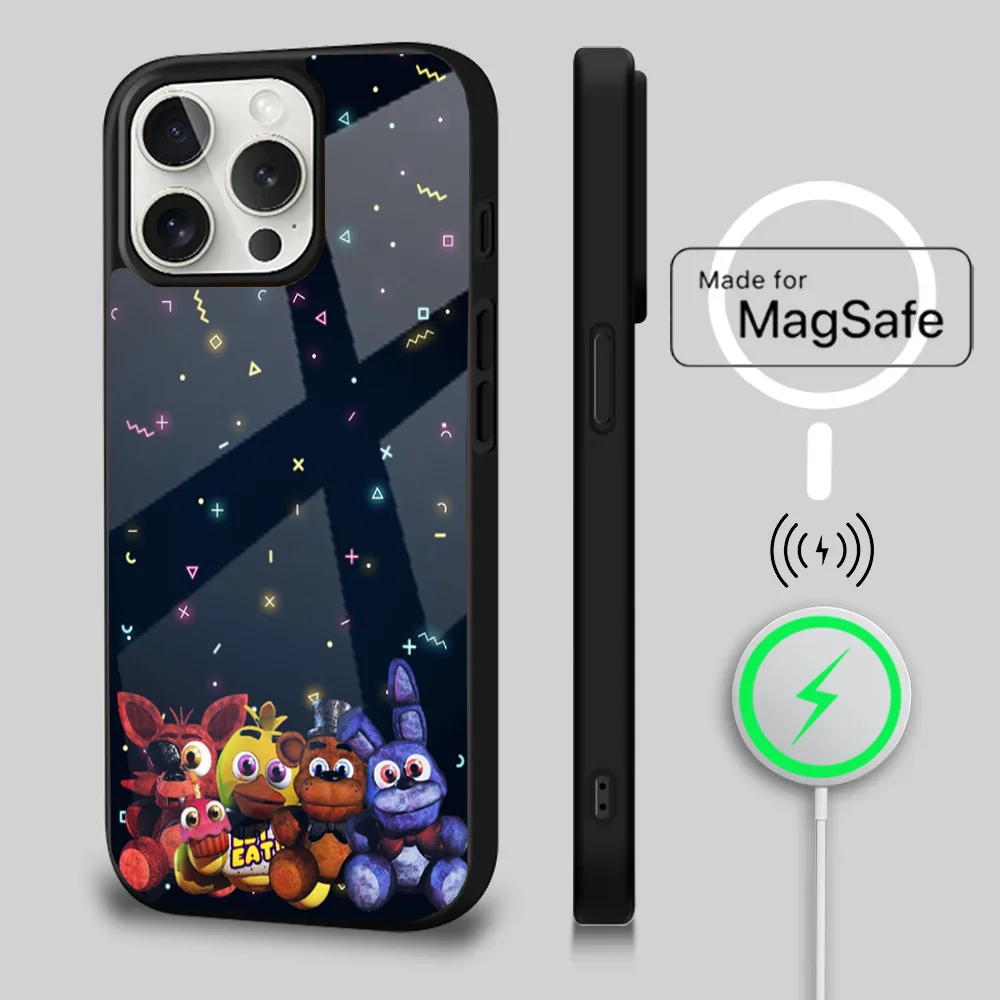 Five-Nights-At-Freddys F-Fnaf Phone Case For iPhone 16 15 14 13 12 11 Plus,Pro,Max Mini Magsafe Magnetic Wireless Charging