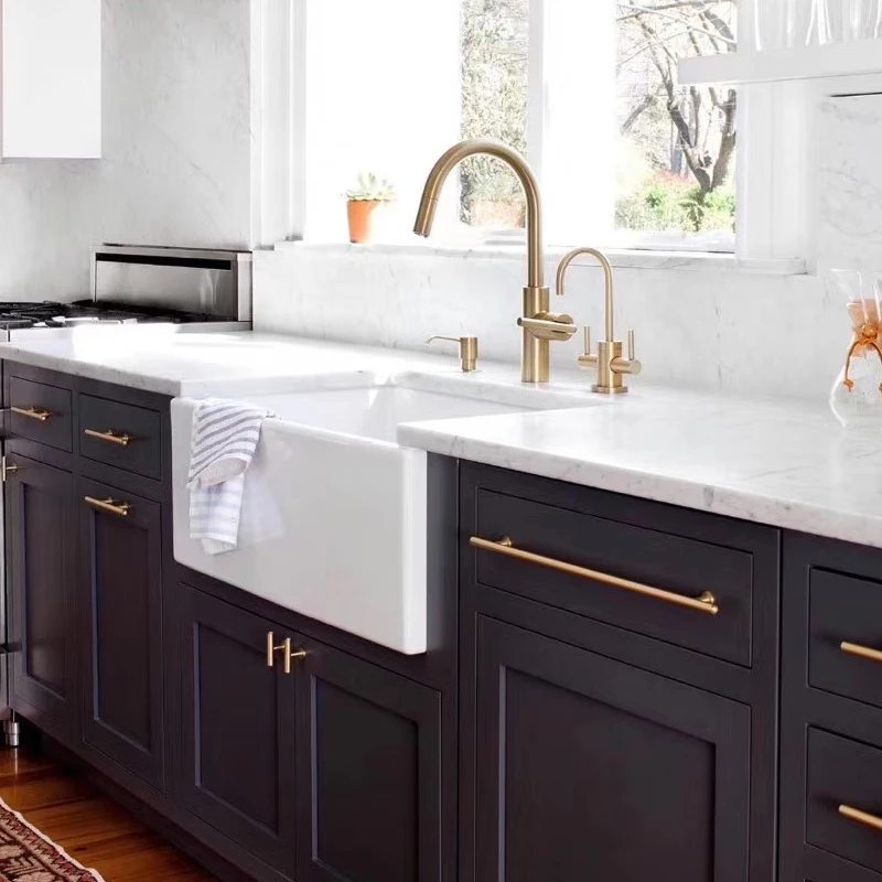 Farmhouse Kitchen Sink Apron Front White Fireclay Single Bowl Retro Ceramic Semi-Recessed Right Angle Sink Kitchen Laundry Case