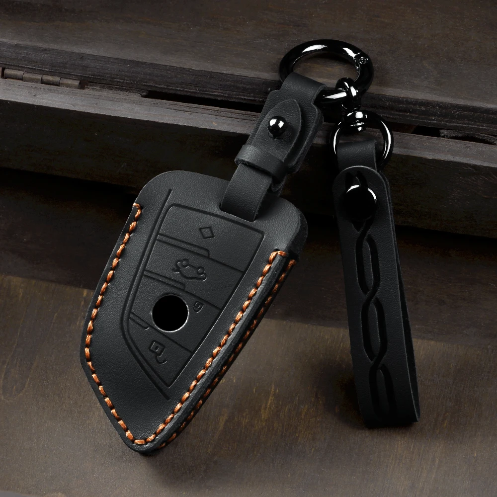 Leather Car Key Case Cover for BMW X1 X3 X4 X5 F15 X6 F16 G30 7 Series G11 F48 F39 520 525 f30 118i 218i 320i Car Bag