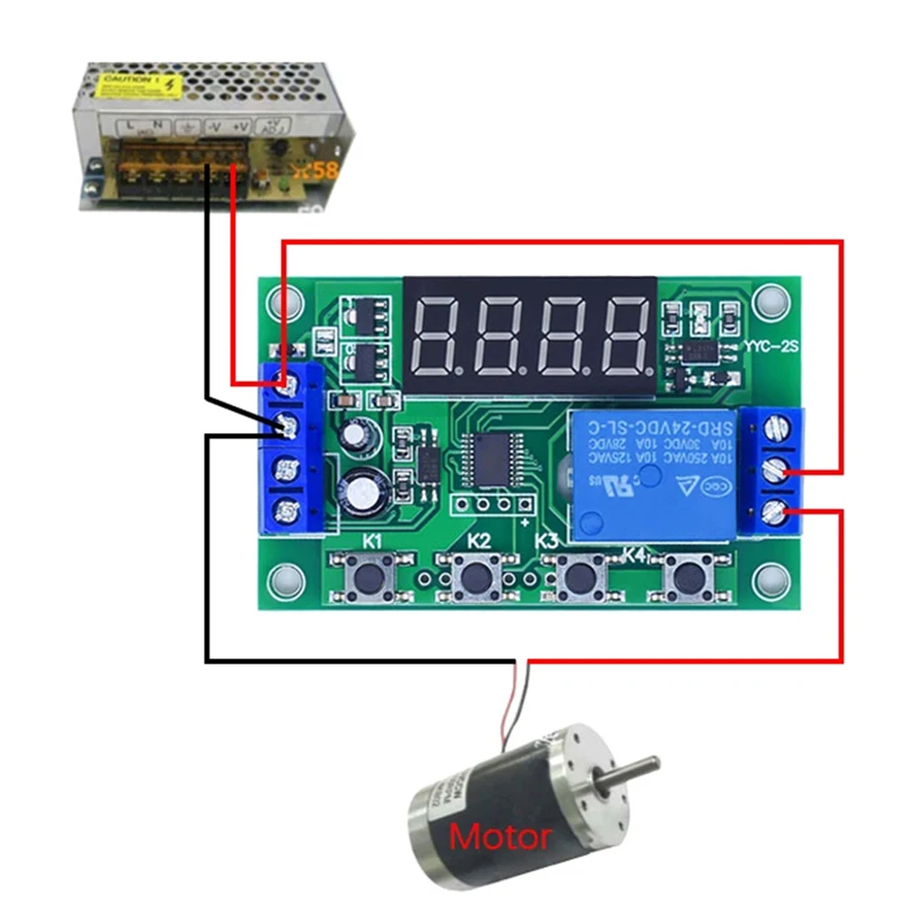 Modulo relè di ritardo DC5/12/24V Modulo relè programmabile Interruttore contatore di impulsi con display a LED Interruttore di controllo del tempo di ritardo