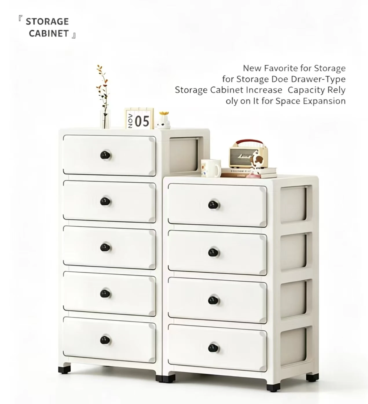 Home Plastic Storage Cabinet Floor-standing Modern Design Living Room Snacks Toy Locker Bedroom Drawer Type Small Children's