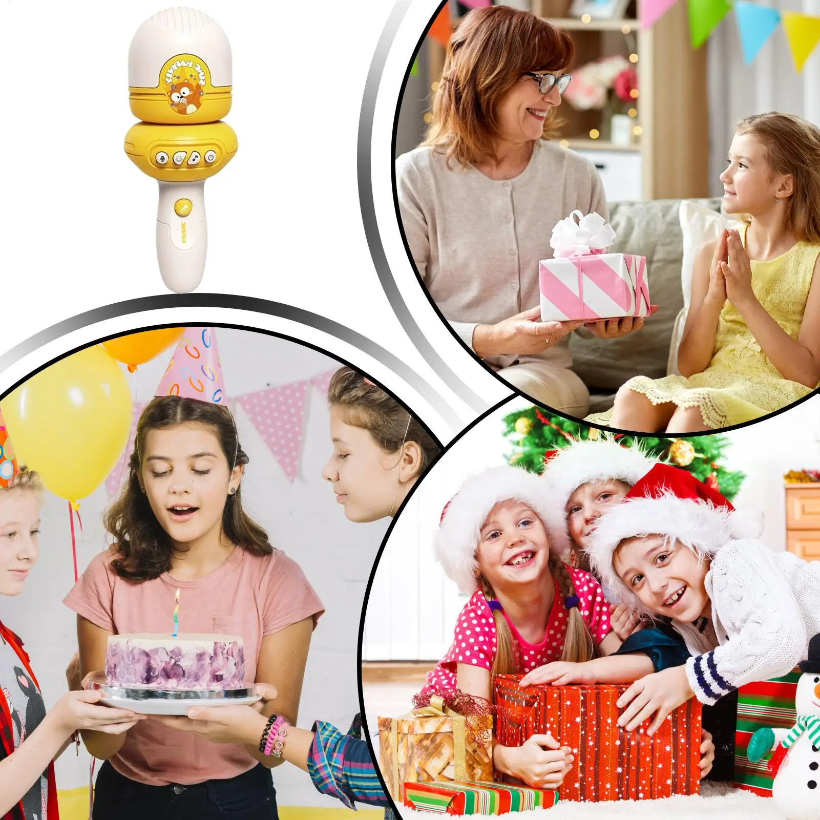 Kids Microphone Voice Changer Microphone For Kids Portable Singing Device With Built-in Music For 3 Years Old Toddler Daughter