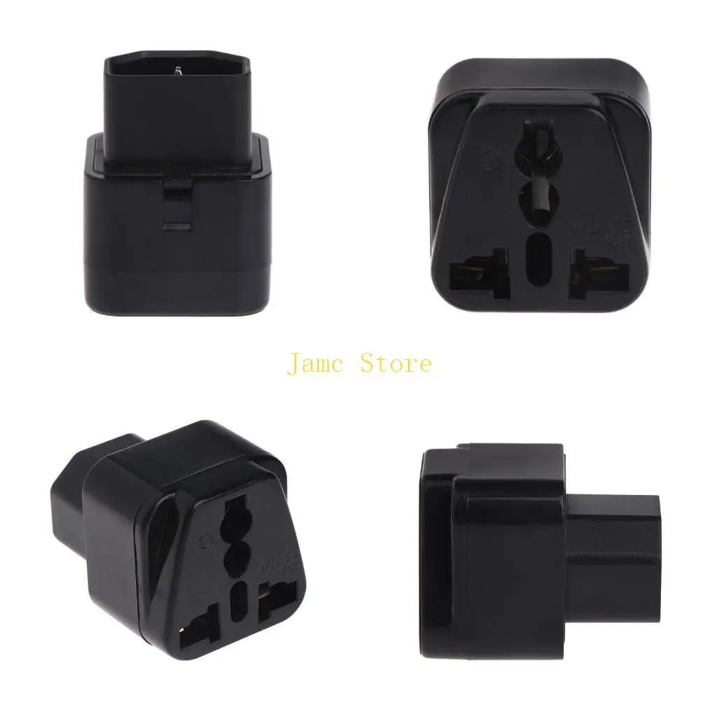 

LX0B IEC 320 C14 To Universal Female Power Adapter AC Power Plug Connector Black