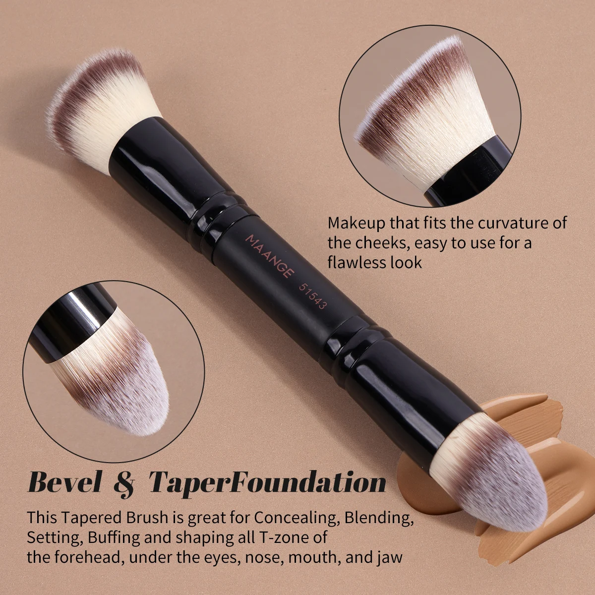 MAANGE ensemble de pinceaux de maquillage Double tête fond de teint brosse correcteur brosse fard à paupières brosse poudre brosse mélange maquillage beauté brosse