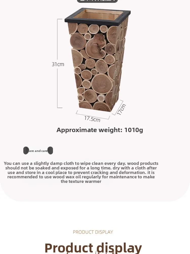 Handmade art log vase ins ornament living room model room store decoration home jewelry minimalist flower dryer