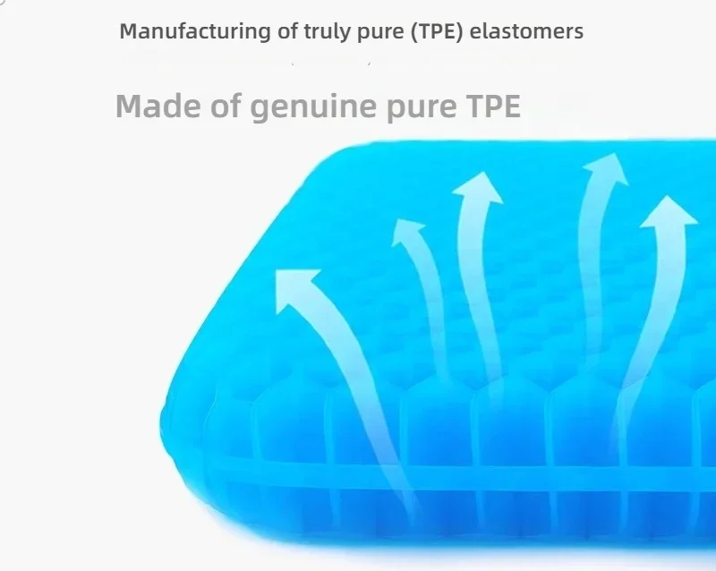 Autogebrauch, quadratisch, kühlend, atmungsaktiv, Polymer-Gel-Sitzkissen, rutschfest, ausgehöhltes Design, Sommer-Eismatte für Haus, Couch und Stühle