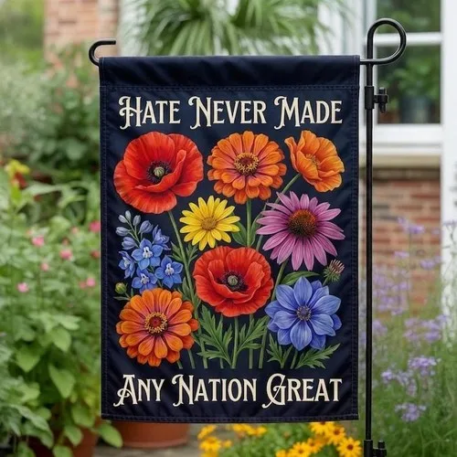 Floral Equality Garden Flag  Progressive Political Yard Decor  Floral Flag PPZ