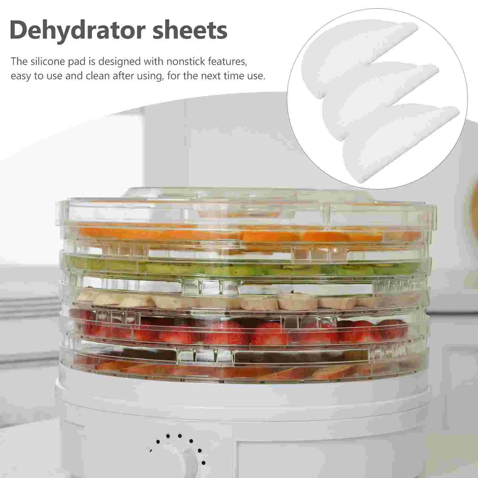 3 Pcs Fruit Dryer Mat Mesh Drying Pad Dehydrator Mats for Jerky Food Pads Silica Gel