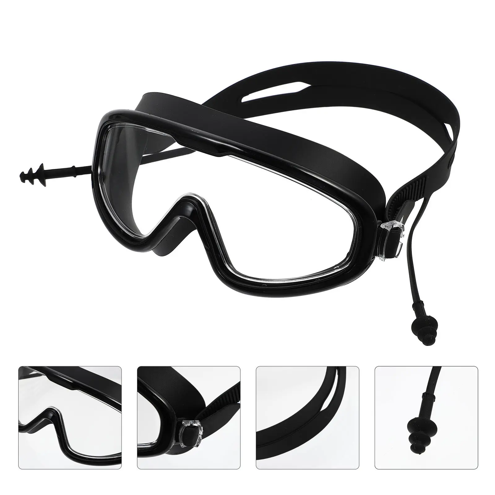 

1Pair Swimming Goggles Wide Frame Waterproof Anti- Vision Adjustable Swim Glasses Adult Swimwear