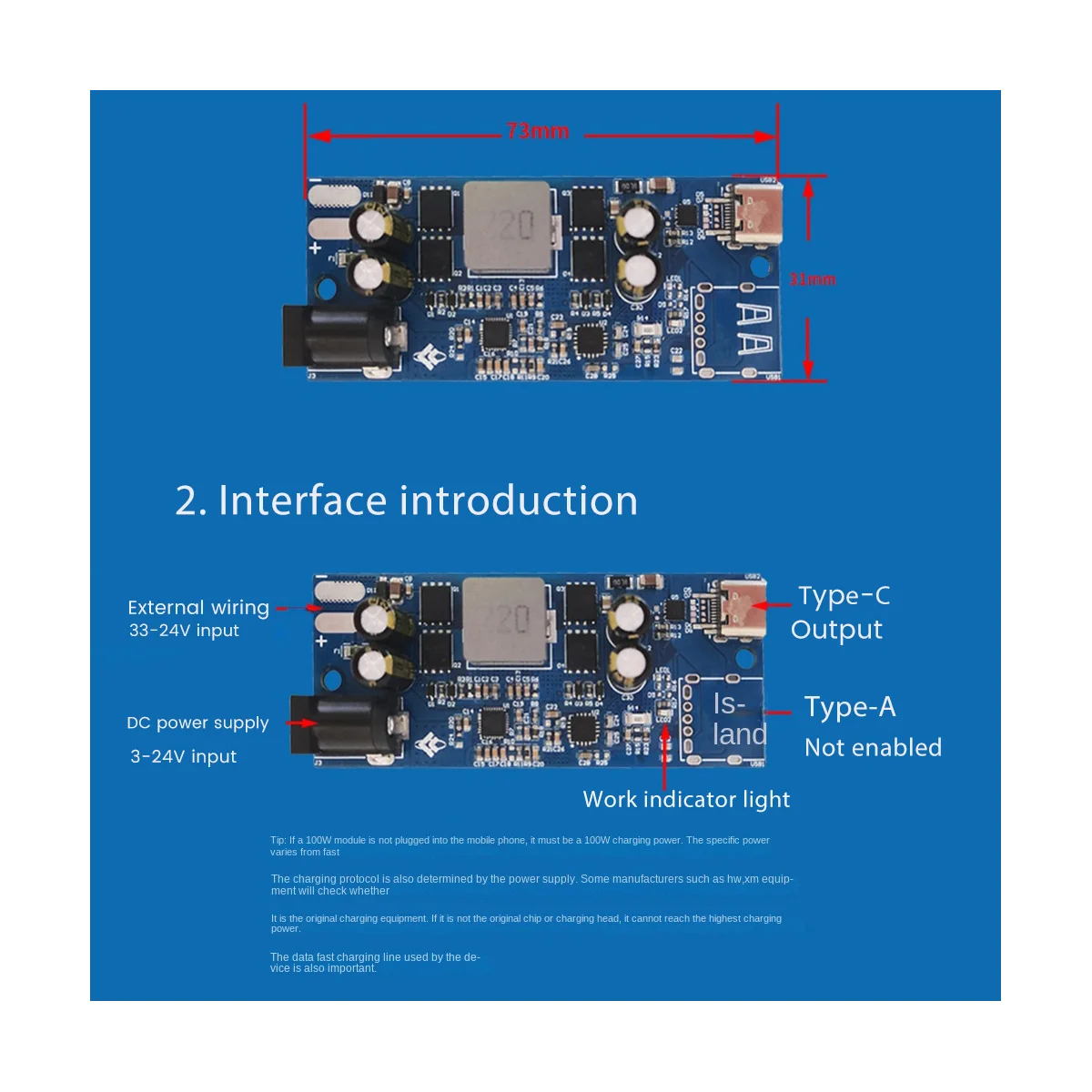 Full Protocol Fast Charging Module SW2303 PL5501 Type-C 100W Buck-Boost Multifunction PD QC Fast Charging Module