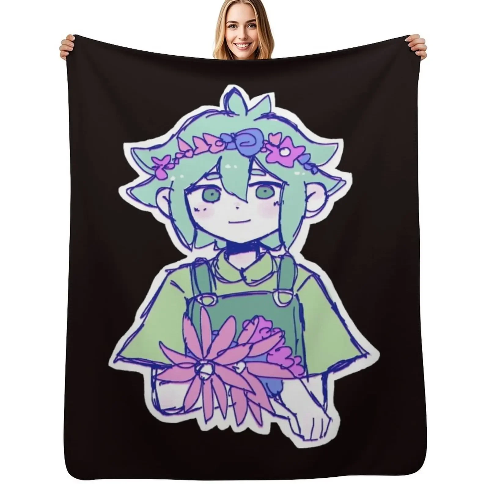 

OMORI Basil Throw Blanket decorative Decorative Sofa Furry Blanket