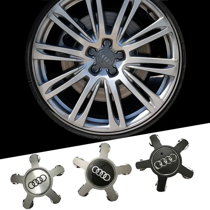 4Pcs 135mm Car Hub Caps 4F0601165N For Audi A4 A5 A6 A7 A8 Q5 Auto Five Claws Wheel Center Hubcap Covers Emblem Decoration