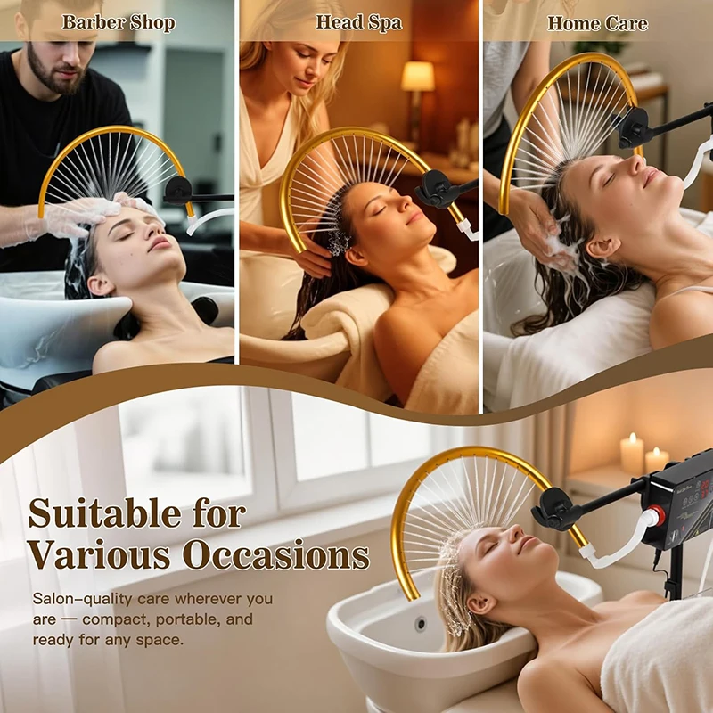 Portable Waterfall Head Spa Scalp Care Massage Device Water Circulation Equipment with Water Pump