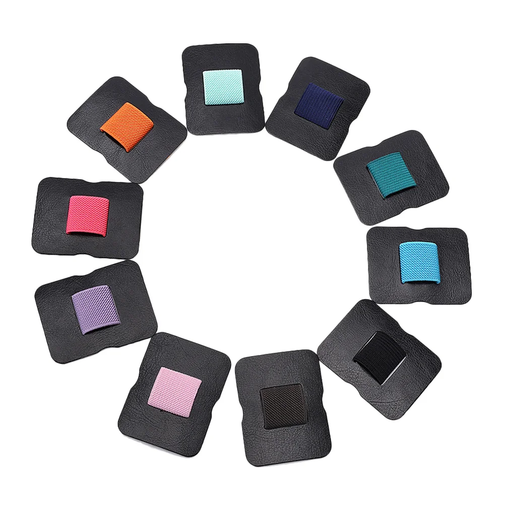 

10Pcs Self-Adhesive Pen Loop Holder for Notebook Tablet Desktop PU Pen Organizer Elastic Band Data Cable Holder