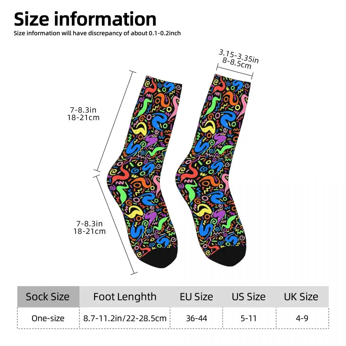 Funny Men's Socks Worm On A String Bowling Retro Harajuku Hip Hop Novelty Pattern Crew Crazy Sock Gift Printed