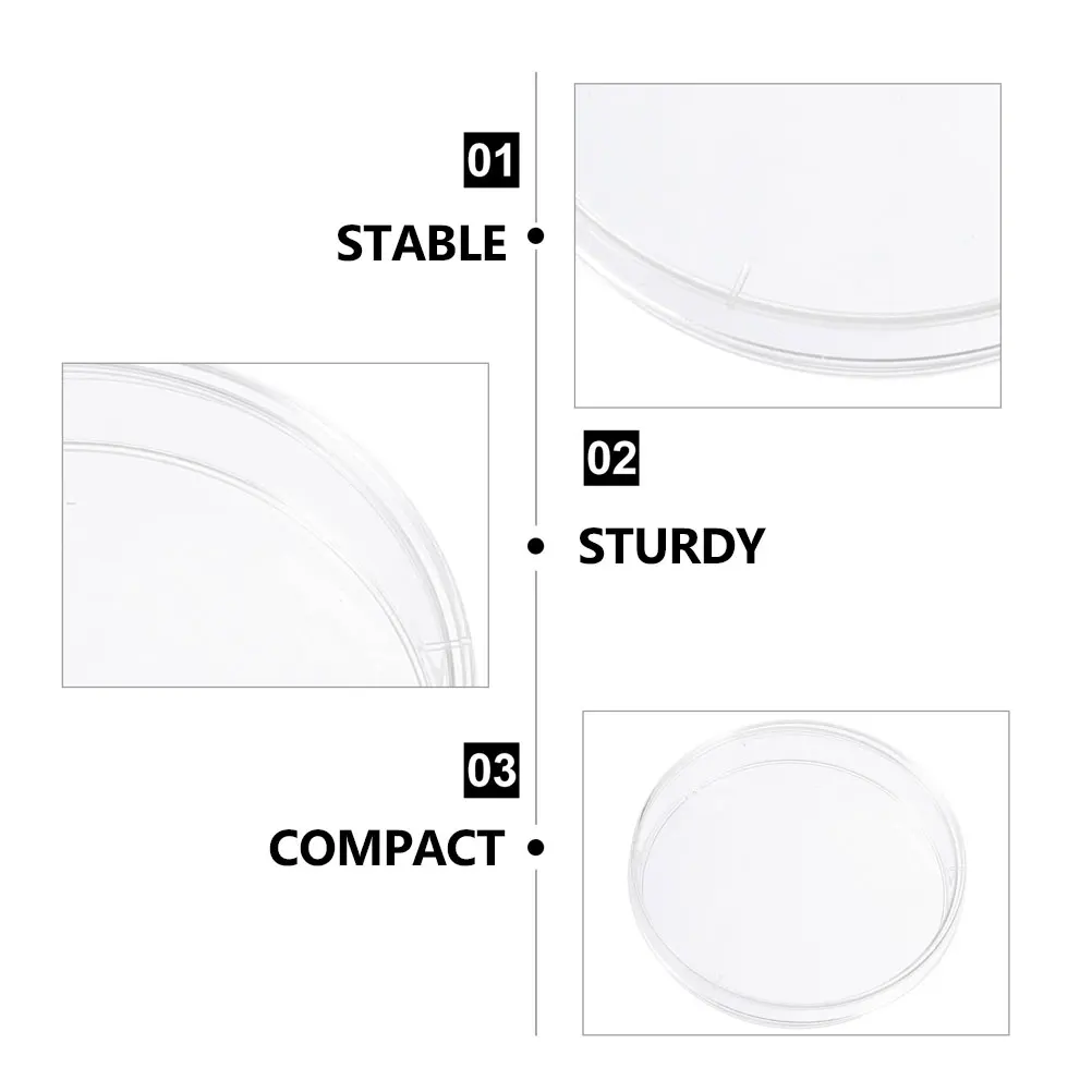 

30pcs Clear Plastic Petri Dishes with Lid Culture Bacteria Dish Transparent Crystal Design Teeth Side Lab Experiment
