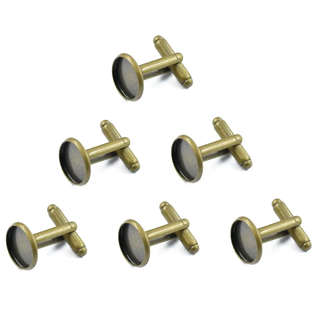 Cuff Links Findings Copper Material Blank Setting Round Design for Custom Jewelry Accessories Wedding Set