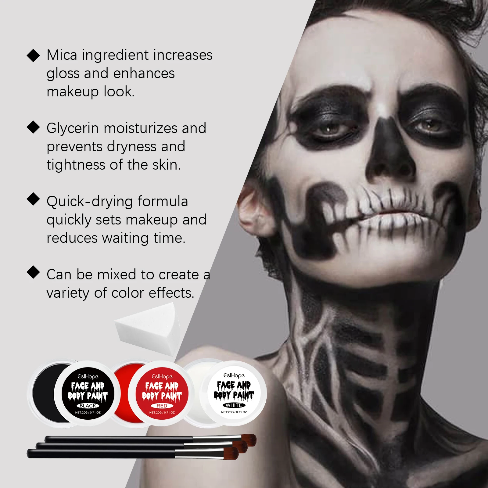 Pro Face Body Paint Oil Based Face Painting Kit Flash Tattoo Halloween SFX Party Artist Costume Festival Cosplay Painting Kit