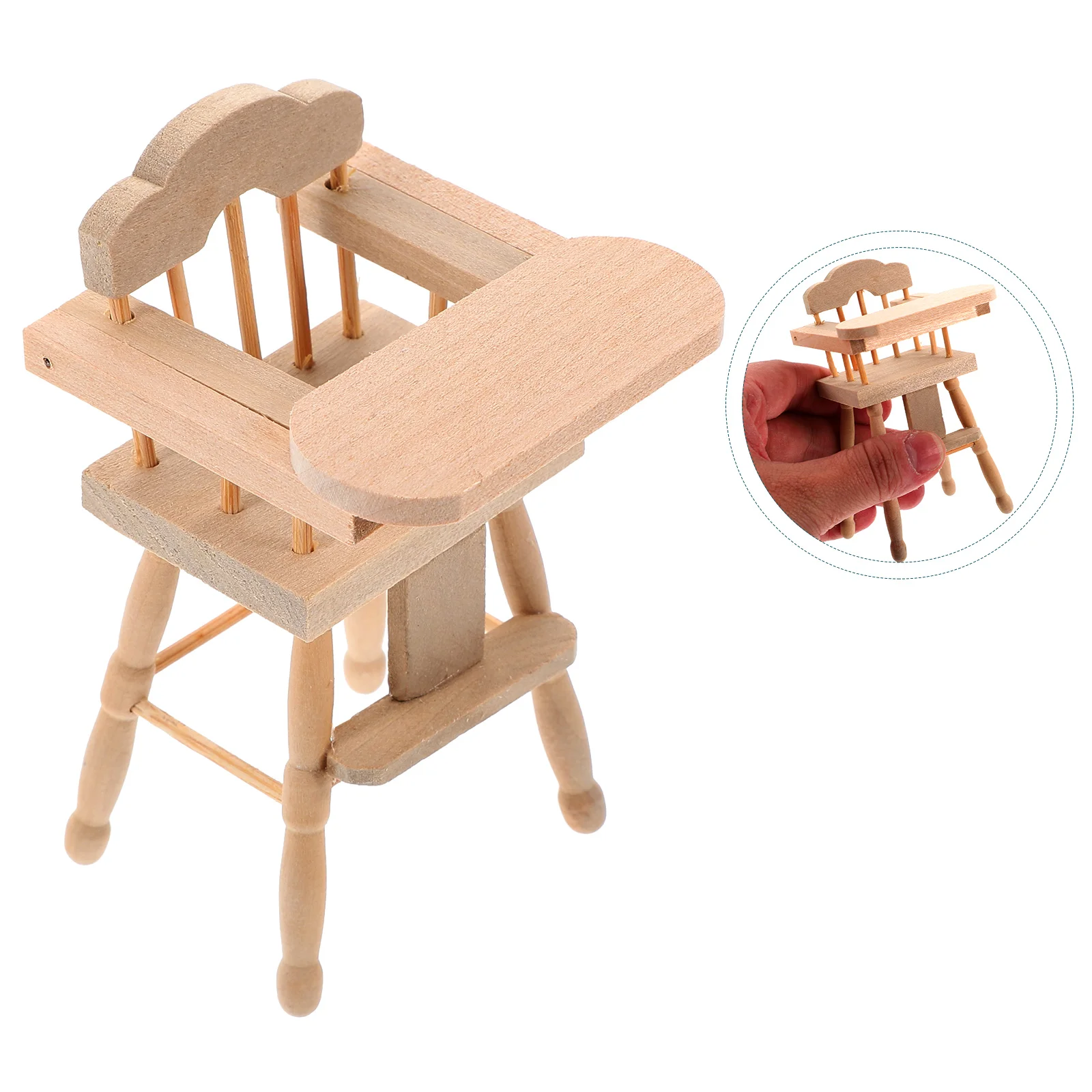 Seggiolone per bambini Seggiolone decorativo in miniatura Accessorio per bambini in legno Bambino