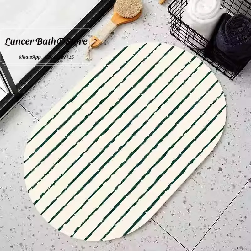 Line bathroom floor mat, water-absorbing quick-drying diatom mud floor mat, dirt-resistant and easy to take care of