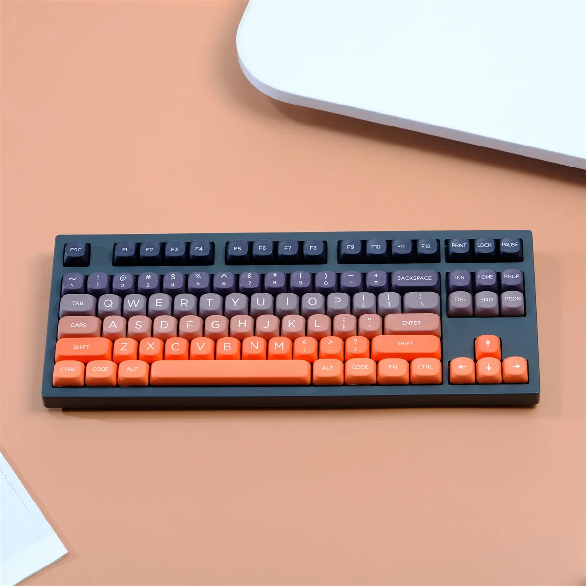 Sunset Glow Gradiente Cor Keycaps Set, Material PBT, Perfil MOA, Sublimação Dye, Switches MX, GK75, GK96