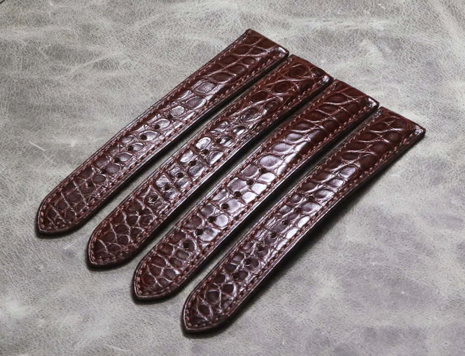 Butterfly Buckle Crocodile Leather watchband 18mm 19mm 20mm 21mm 22mm Luxury Genuine Alligator Watch Straps Bands Watch chain