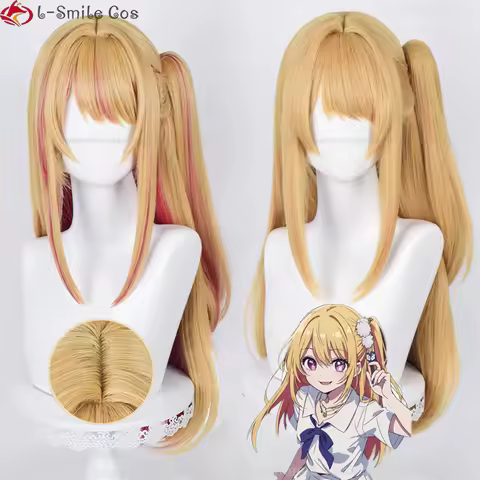 Hoshino Rubii Cosplay Wig Anime Ruby Hoshino Rubii Wigs 70cm Straight Heat Resistant Synthetic Hair Party Wigs + Wig Cap