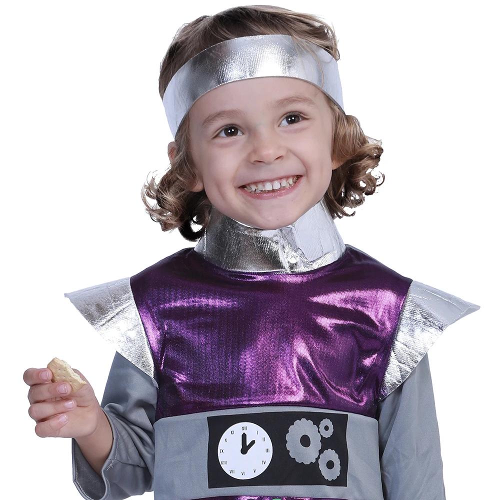 Children Funny Astronaut Robot Cosplay Costume Boys Girls Halloween Alien Outfits Carnival Easter Purim Fancy Dress