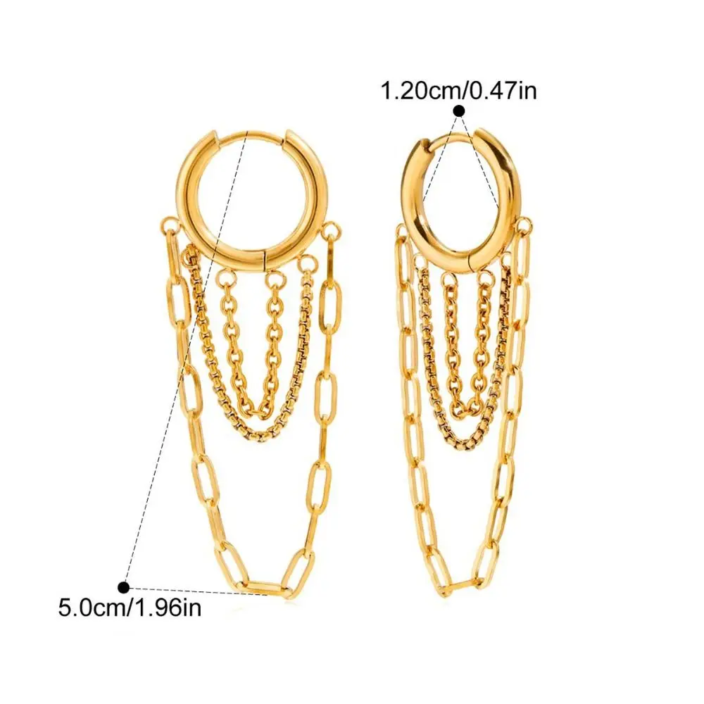 Boucles d'oreilles à pampilles de couleurs mélangées, plaquées or 18 carats, Design Simple, en acier inoxydable, haut de gamme, légères, de luxe, plaquées or