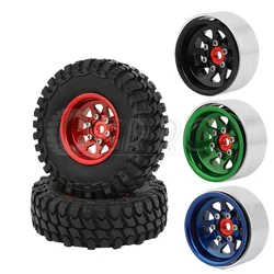 1.0 Inch Aluminum Alloy Beadlock Wheel Hub Rims w/ Tires For RC Crawler Car Axial 1/24 SCX24 AX24 1/18 TRX4M Wheels Upgrade Part