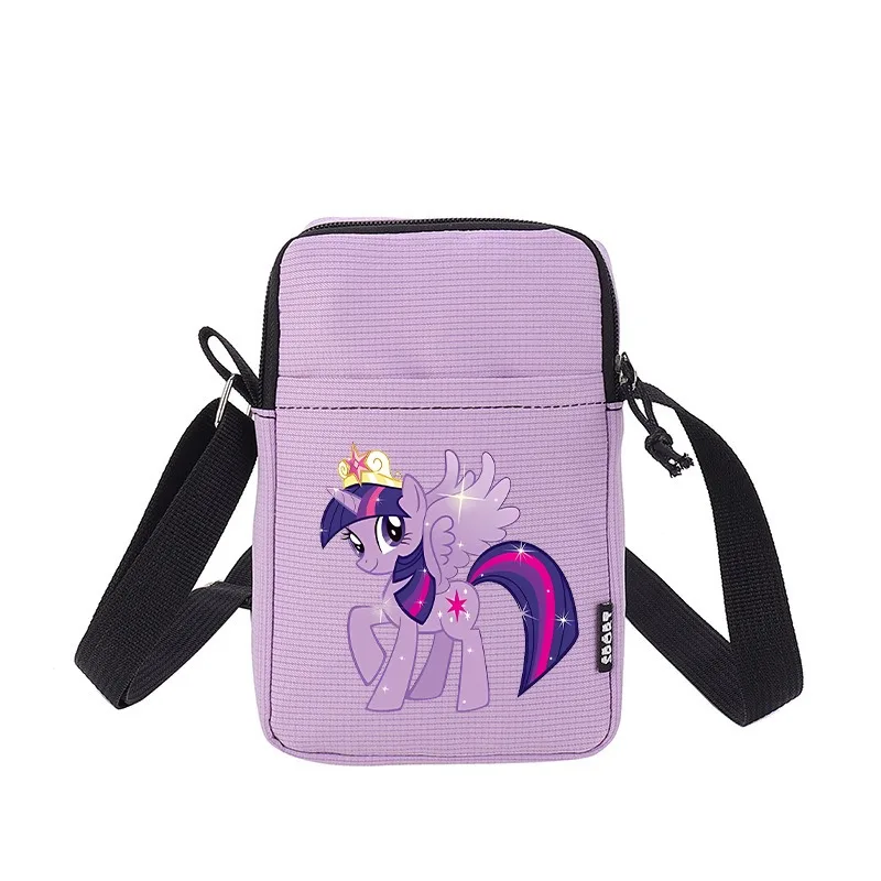 حقيبة كتف للفتيات من My Little Ponys حقيبة كتف كرتونية مطبوعة على شكل وحيد القرن للطالبات حقيبة هاتف صغيرة كاواي للنساء جيوب كروس غير رسمية هدايا