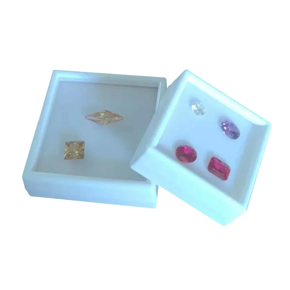 10Pcs Loose Diamond Jewelry Storage Box Gems Display Case  5cm 6cm  Velvet Pad Beads Stone Earring Ring Charms Gift Package Box