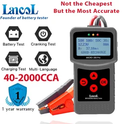 Lancol Micro200 Pro Tester akumulatora samochodowego 12V 40-2000CCA akumulator kwasowo-ołowiowy analizator rozruchu Test ładowania narzędzie diagnostyczne