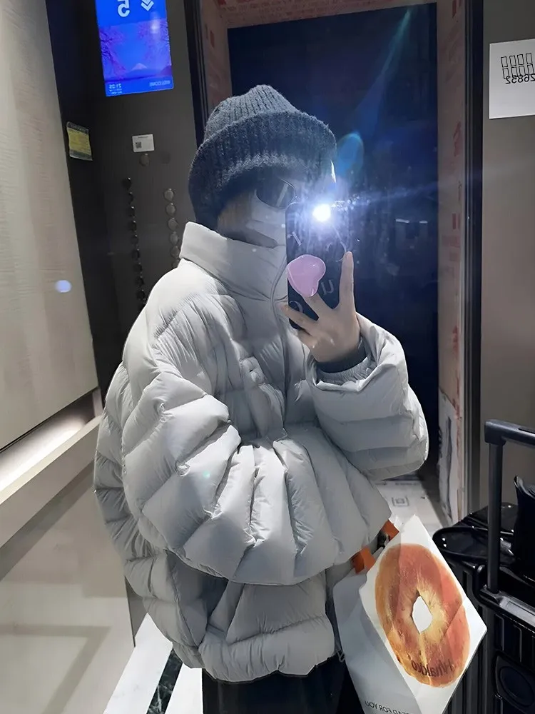 

oulder-Drop Turtle-Ba Design Stand Collar Khaki 90 White Du down Slim Fit Women's Winter Jaet Lightweight Warmth