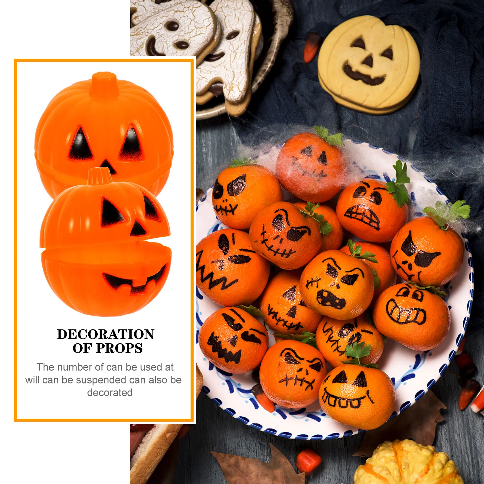 

12pcs / Random Color Fillable Pumpkin Bucket Fillable Pumpkin Candy Boxes Plastic Pumpkin Gift Box Halloween Candy Jars
